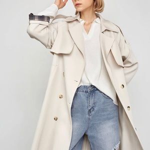 J.ING Beige Belt Trench Coat